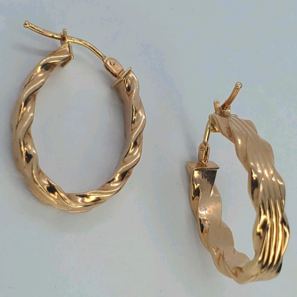 14kt SOLID ROSE GOLD HOOP - Picture 3 of 4